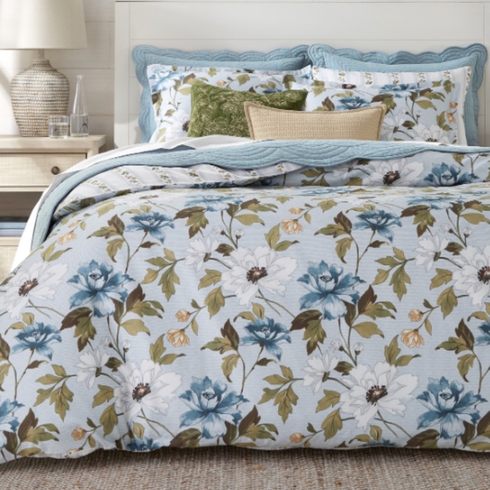 Charter Club Peony 3-Pc. Comforter Set, King, Exclusive - Blue NWT $235